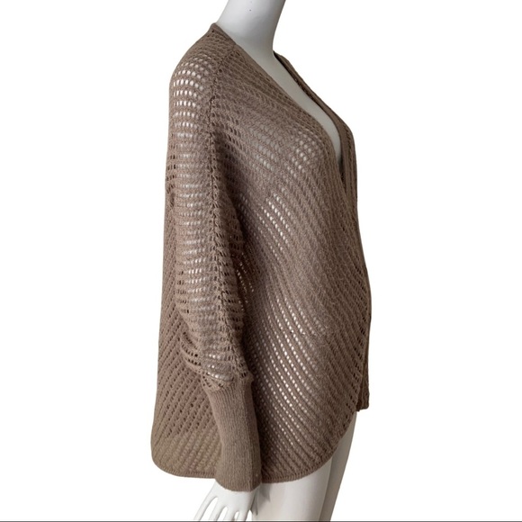 TROUVE Nordstrom Boyfriend Cardigan Sweater Open Weave Mauve Loose Fit Knit - Picture 14 of 15